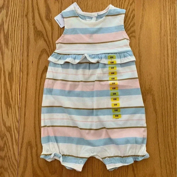 Carter's Romper Shorts Outfits Lot Of 3 Size 6M Infant Girls Butterfly Carters - Picture 2 of 8